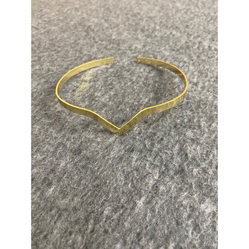 New Gold Tone V Shape Chevron Armband Minimalist Open Cuff Upper Arm Bracelet